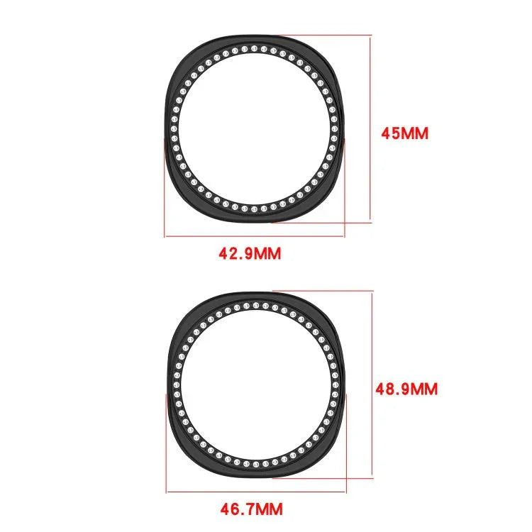 Single Row Diamond Half Coverage Hollow PC Watch Case, For Samsung Galaxy Watch 8 44mm, For Samsung Galaxy Watch 8 40mm