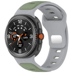 Reverse Buckle Two Color Silicone Watch Band, For Samsung Galaxy Watch8 / Watch8 Classic