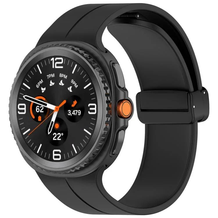 Folding Magnetic Buckle Silicone Watch Band, For Samsung Galaxy Watch8 / Watch8 Classic