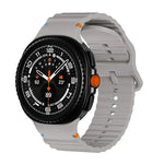 Wavy Grain Stitched Color Buckle Silicone Watch Band, For Samsung Galaxy Watch8 / Watch8 Classic