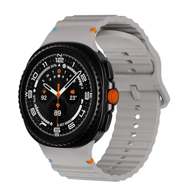 Wavy Grain Stitched Color Buckle Silicone Watch Band, For Samsung Galaxy Watch8 / Watch8 Classic