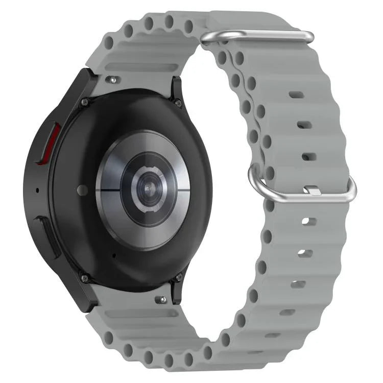 Marine Silver Buckle Silicone Watch Band, For Samsung Galaxy Watch 7 40 / 44mm