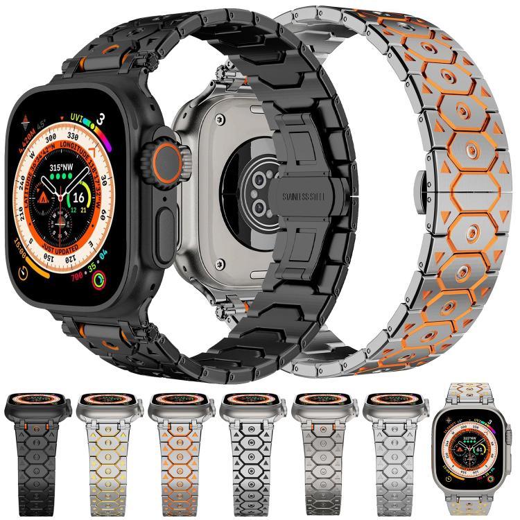 Octagonal Stainless Steel  Watch, For Apple Watch 46mm / 49mm / 45mm / 44mm