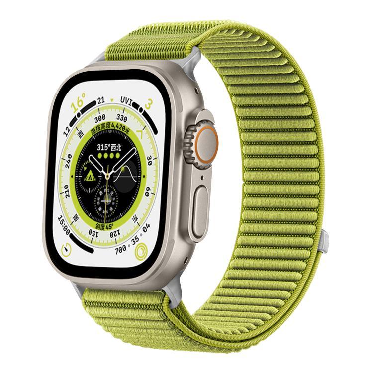 Woven Nylon Hook And Loop Fastener Metal Interface Watch Band, For Apple Watch 46mm / 49mm / 45mm / 44mm, For Apple Watch 42mm / 41mm / 40mm / 38mm