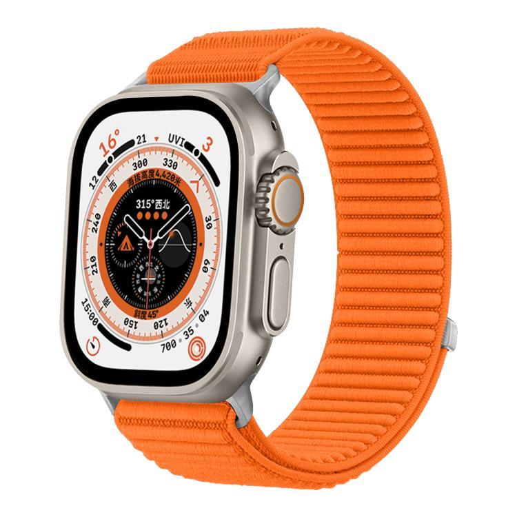 Woven Nylon Hook And Loop Fastener Metal Interface Watch Band, For Apple Watch 46mm / 49mm / 45mm / 44mm, For Apple Watch 42mm / 41mm / 40mm / 38mm