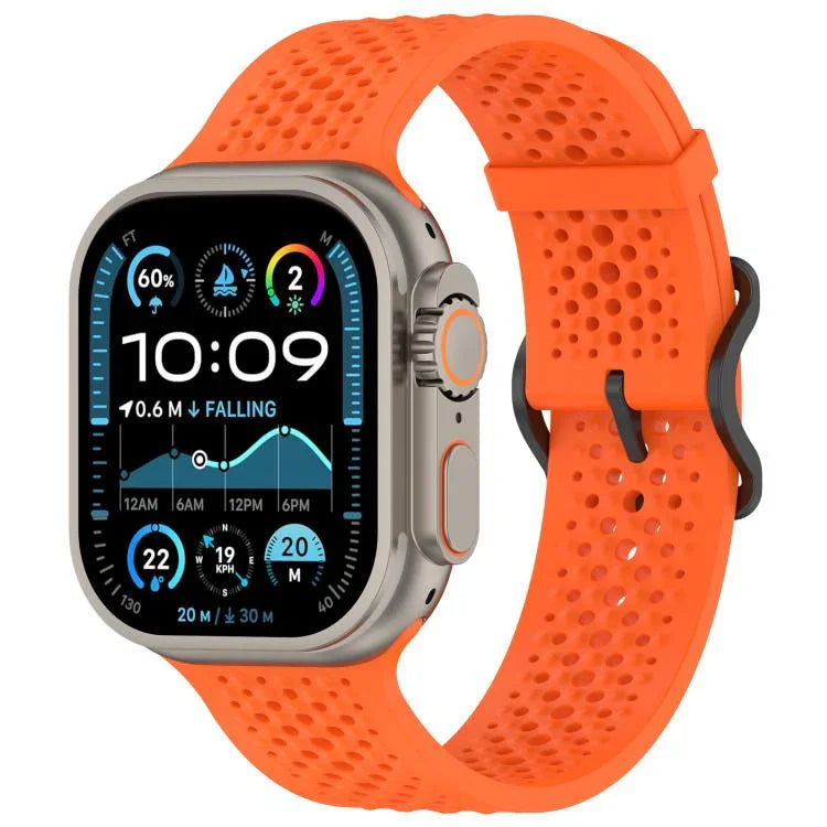 Breathable Holes Silicone Watch Band, For Apple Watch 46mm / 49mm / 45mm / 44mm