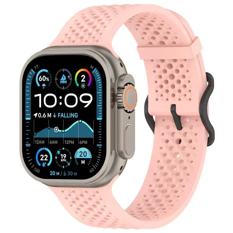 Breathable Holes Silicone Watch Band, For Apple Watch 46mm / 49mm / 45mm / 44mm