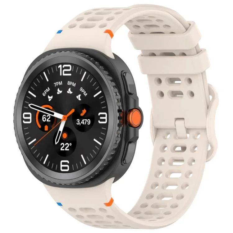 Eight-shaped Buckle Breathable Stitched Silicone Watch Band, For Samsung Galaxy Watch8 / Watch8 Classic