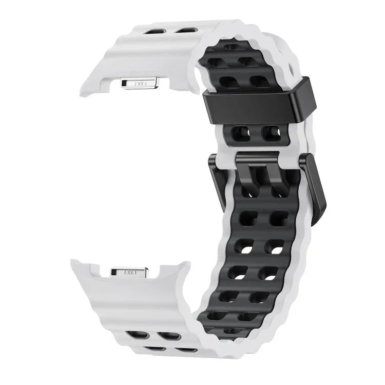Ocean Style Quick Release Buckle Two Color Silicone Watch Band, For Samsung Galaxy Watch8 / Watch8 Classic