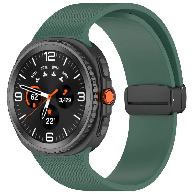 Small Plaid Texture Magnetic Buckle Silicone Watch Band, For Samsung Galaxy Watch8 / Watch8 Classic