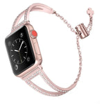 V-Shaped Diamond Zinc Alloy Watch Band, For Apple Watch 46mm / 49mm / 45mm / 44mm, For Apple Watch 42mm / 41mm / 40mm / 38mm