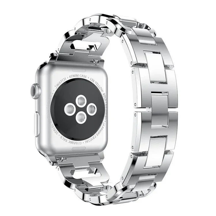 Square Diamond Zinc Alloy Watch Band, For Apple Watch 46mm / 49mm / 45mm / 44mm, For Apple Watch 42mm / 41mm / 40mm / 38mm