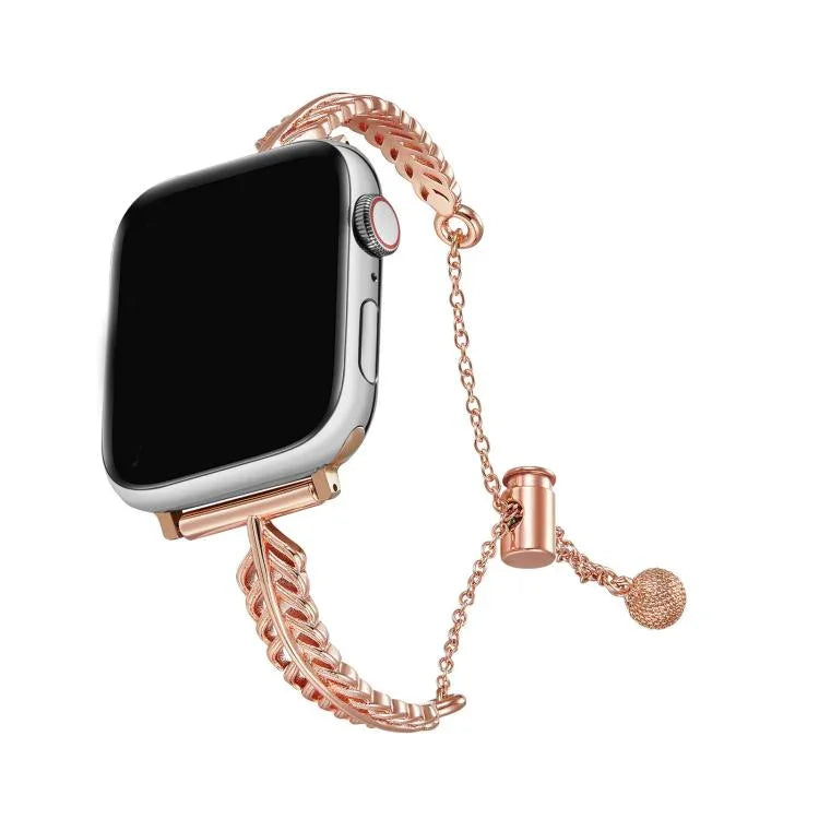 Metal Feather Copper Zinc Alloy Watch Band, For Apple Watch 46mm / 49mm / 45mm / 44mm, For Apple Watch 42mm / 41mm / 40mm / 38mm