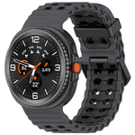 Marine Dual Buckle Two Color Silicone Watch Band, For Samsung Galaxy Watch8 / Watch8 Classic