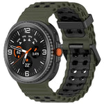 Marine Dual Buckle Two Color Silicone Watch Band, For Samsung Galaxy Watch8 / Watch8 Classic