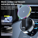 K3 With Colorful Light Rotating Magnetic Car Wireless Charging Vacuum Sucker Phone Stand, K3