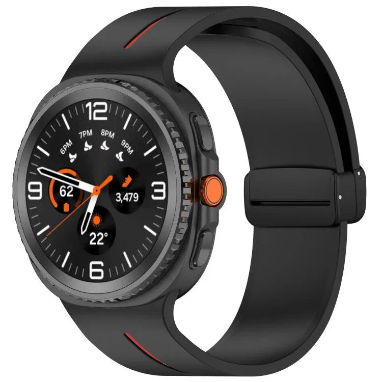 Fold Magnetic Buckle Silicone Watch Band, For Samsung Galaxy Watch8 / Watch8 Classic