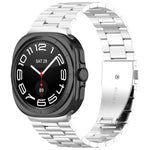 Three Beads Stainless Steel Watch Band with Removal Tool, For Samsung Galaxy Watch Ultra 47mm / Ultra 2025, For Samsung Galaxy Watch8 / Watch8 Classic