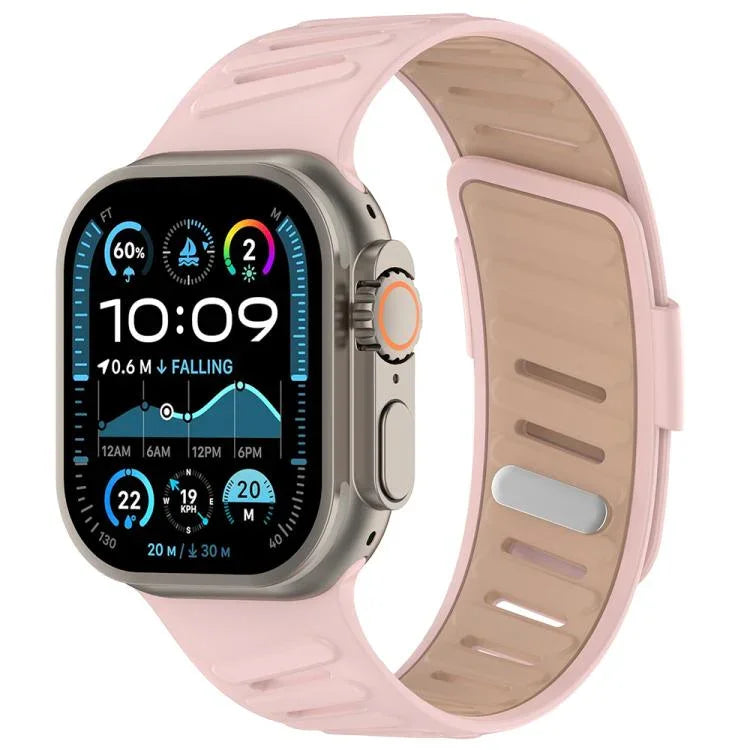 Oblique Buckle Breathable Two-Color Silicone Watch Band, For Apple Watch 46mm / 49mm / 45mm / 44mm