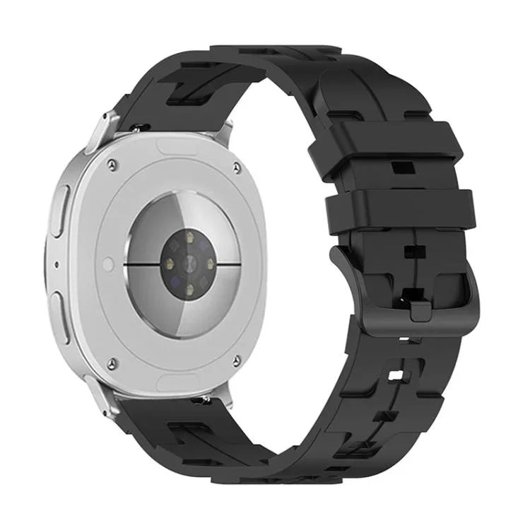 Black Buckle Round Tail Silicone Watch Band, For Samsung Galaxy Watch8 / Watch8 Classic