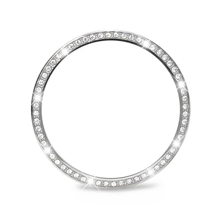 Diamond Bezel and Wavy Grain Stitched Color Buckle Silicone Watch Band, For Samsung Galaxy Watch8 44mm, For Samsung Galaxy Watch8 40mm