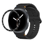 Speed Bezel and Wavy Grain Stitched Color Buckle Silicone Watch Band, For Samsung Galaxy Watch8 44mm, For Samsung Galaxy Watch8 40mm
