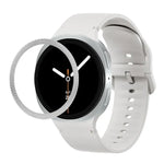 Rhombic Texture Bezel and Solid Color Stitched Silicone Watch Band, For Samsung Galaxy Watch8 44mm, For Samsung Galaxy Watch8 40mm