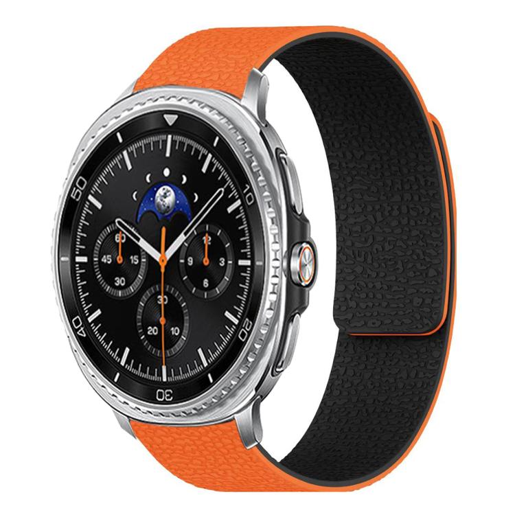 Lychee Texture Soft Magnetic Silicone Watch Band, For Samsung Galaxy Watch Ultra 47mm / Ultra 2025, For Samsung Galaxy Watch8 / 8 Classic