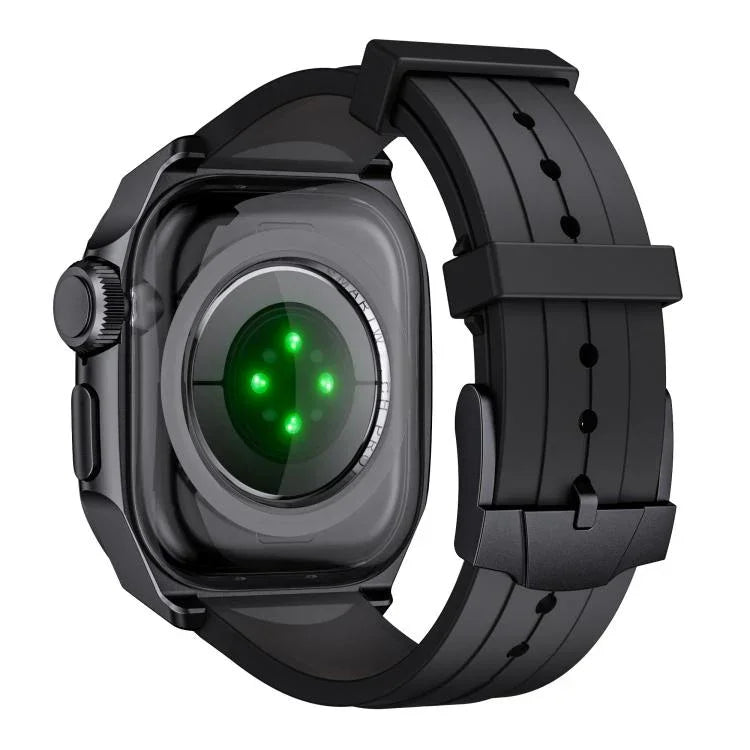 Scale Model Integrated Metal Frame Silicone Watch Band, For Apple Watch Series 10 46mm