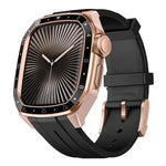Scale Model Integrated Metal Frame Silicone Watch Band, For Apple Watch Series 10 46mm