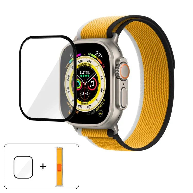 Wild Path Loop Nylon Watch Band with 3D Curved Film, For Apple Watch Series 10 46mm, For Apple Watch Series 10 42mm, For Apple Watch 6 / 5 / 4 / SE 44mm