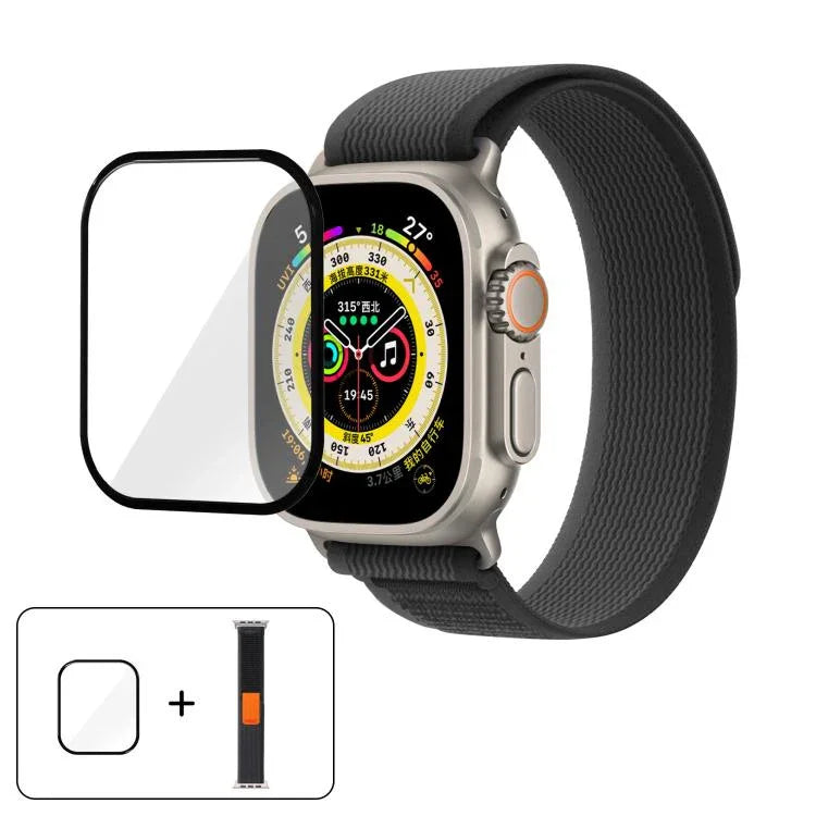Wild Path Loop Nylon Watch Band with 3D Curved Film, For Apple Watch 6 / 5 / 4 / SE 40mm, For Apple Watch Ultra / 2 49mm, For Apple Watch Series 9 / 8 / 7 45mm