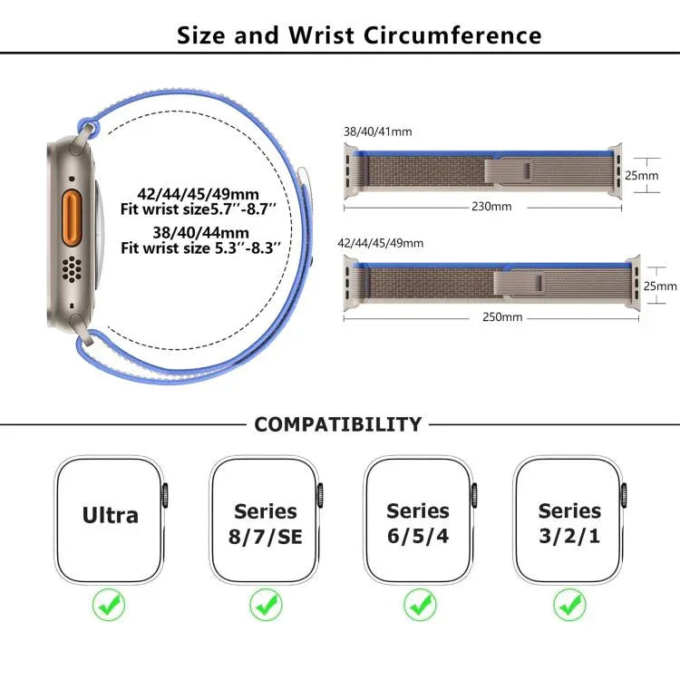 Wild Path Loop Nylon Watch Band with 3D Curved Film, For Apple Watch 6 / 5 / 4 / SE 40mm, For Apple Watch Ultra / 2 49mm, For Apple Watch Series 9 / 8 / 7 45mm