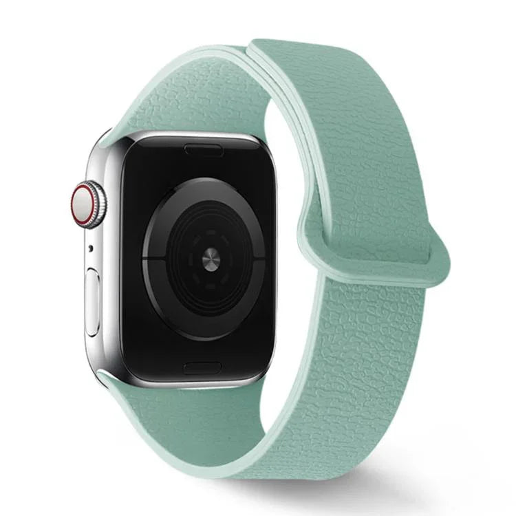 Lychee Pattern Magnetic Loop Silicone Watch Band, For Apple Watch 46mm / 49mm / 45mm / 44mm, For Apple Watch 42mm / 41mm / 40mm / 38mm