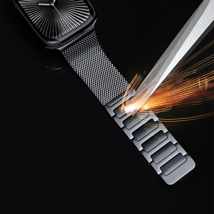 Magnetic Woven I-Shaped Stainless Steel Watch Band, For Apple Watch 46mm / 49mm / 45mm / 44mm, For Apple Watch 42mm / 41mm / 40mm / 38mm