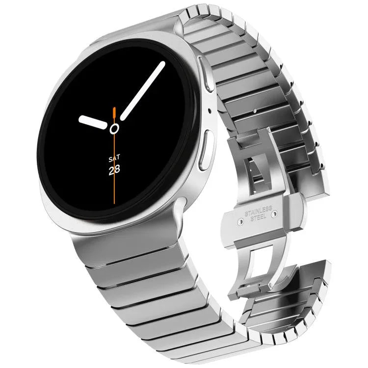 One Beads Butterfly Buckle Stainless Steel Watch Band, For Samsung Galaxy Watch8 / Watch8 Classic
