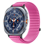 Woven Nylon Hook And Loop Fastener Metal Interface Watch Band, For Samsung Galaxy Watch Ultra 47mm / Ultra 2025
