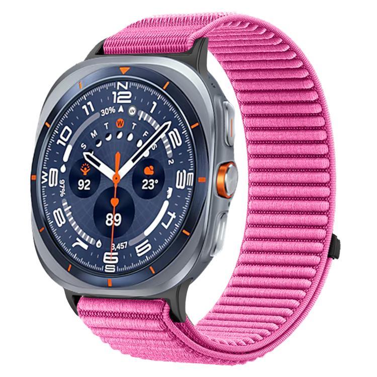 Woven Nylon Hook And Loop Fastener Metal Interface Watch Band, For Samsung Galaxy Watch Ultra 47mm / Ultra 2025