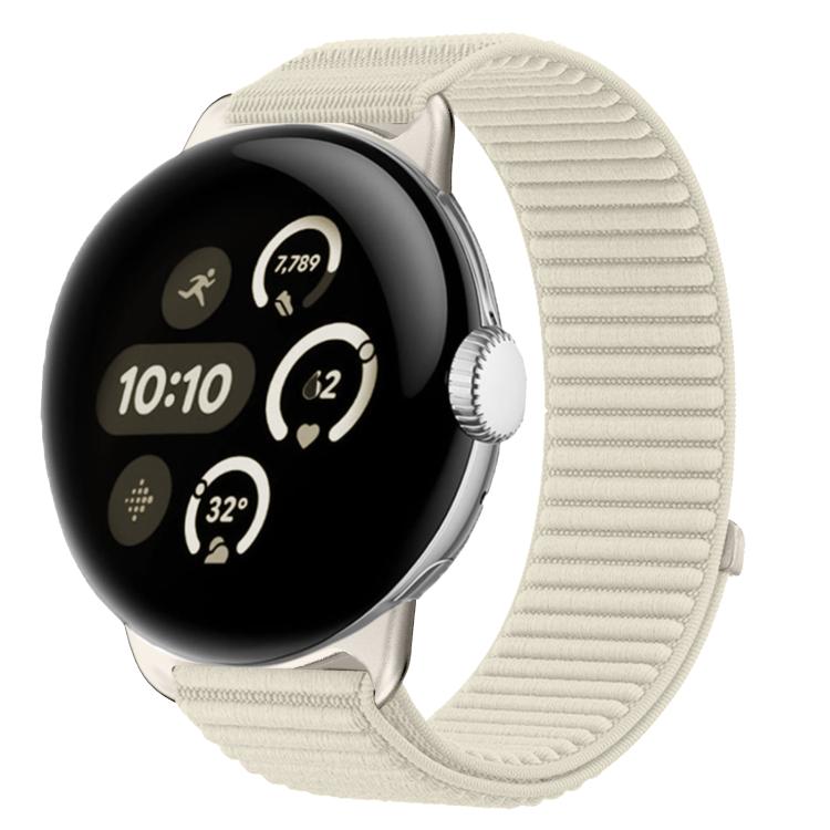 Woven Nylon Hook And Loop Fastener Metal Interface Watch Band, For Google Pixel Watch 4 / Watch 3 45mm, For Google Pixel Watch 4 / 3 / 2 / 1 41mm