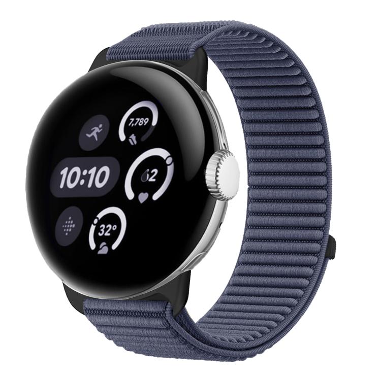 Woven Nylon Hook And Loop Fastener Metal Interface Watch Band, For Google Pixel Watch 4 / Watch 3 45mm, For Google Pixel Watch 4 / 3 / 2 / 1 41mm