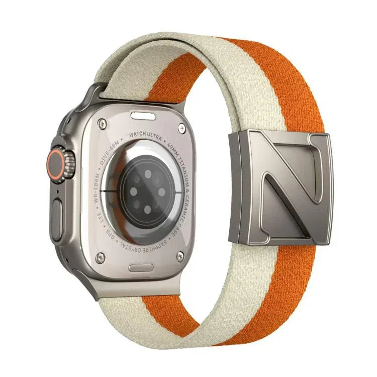 Z Shaped Magnetic Clasp Two Color Nylon Watch Band, For Apple Watch 46mm / 49mm / 45mm / 44mm, For Apple Watch 42mm / 41mm / 40mm / 38mm