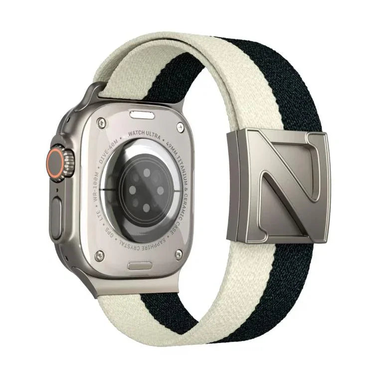 Z Shaped Magnetic Clasp Two Color Nylon Watch Band, For Apple Watch 46mm / 49mm / 45mm / 44mm, For Apple Watch 42mm / 41mm / 40mm / 38mm