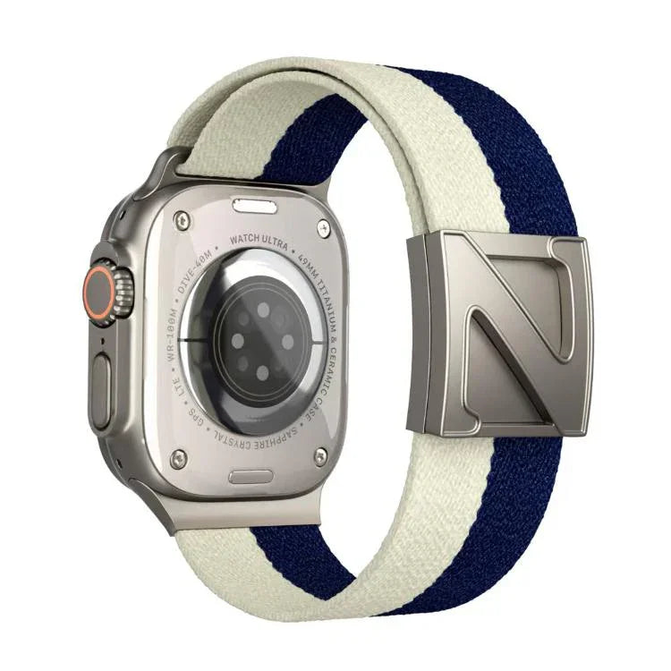 Z Shaped Magnetic Clasp Two Color Nylon Watch Band, For Apple Watch 46mm / 49mm / 45mm / 44mm, For Apple Watch 42mm / 41mm / 40mm / 38mm