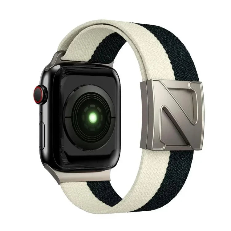 Z Shaped Magnetic Clasp Two Color Nylon Watch Band, For Apple Watch 46mm / 49mm / 45mm / 44mm, For Apple Watch 42mm / 41mm / 40mm / 38mm