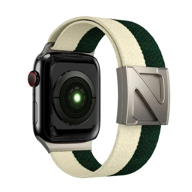 Z Shaped Magnetic Clasp Two Color Nylon Watch Band, For Apple Watch 46mm / 49mm / 45mm / 44mm, For Apple Watch 42mm / 41mm / 40mm / 38mm