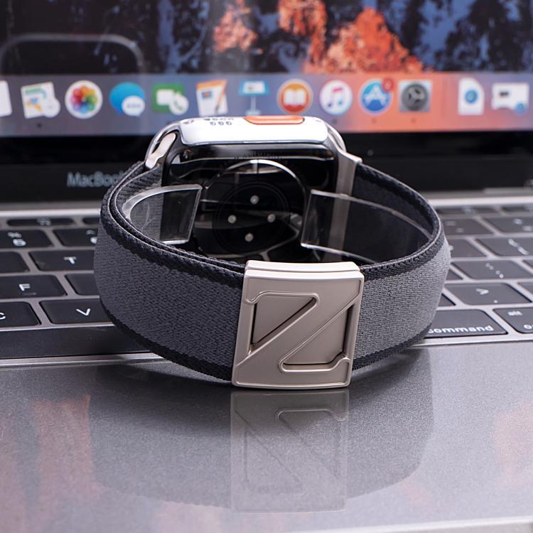 Z Shaped Magnetic Clasp Two Color Nylon Watch Band, For Apple Watch 46mm / 49mm / 45mm / 44mm, For Apple Watch 42mm / 41mm / 40mm / 38mm