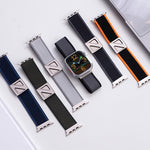 Z Shaped Magnetic Clasp Two Color Nylon Watch Band, For Apple Watch 46mm / 49mm / 45mm / 44mm, For Apple Watch 42mm / 41mm / 40mm / 38mm