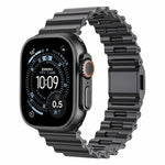 Ocean Wave Magnetic Buckle Stainless Steel Watch Band, For Apple Watch 46mm / 49mm / 45mm / 44mm