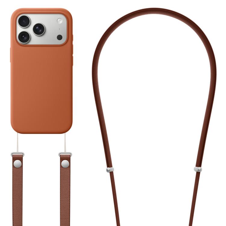 Crossbody Imitation Nylon Magnetic Liquid Pop-Up Animation Liquid Silicone Phone Case, For iPhone 17 Pro Max, For iPhone 17 Pro, For iPhone 17