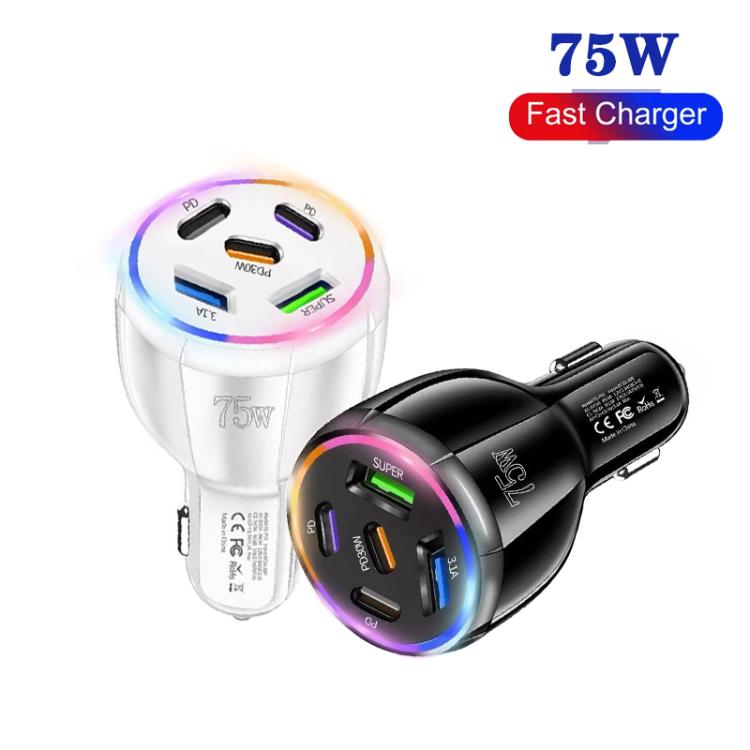 TE-P51 75W USB-C x 3 + USB x 2 Multi Port Car Charger, TE-P51